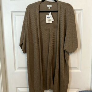 Brown Open Front Cardigan